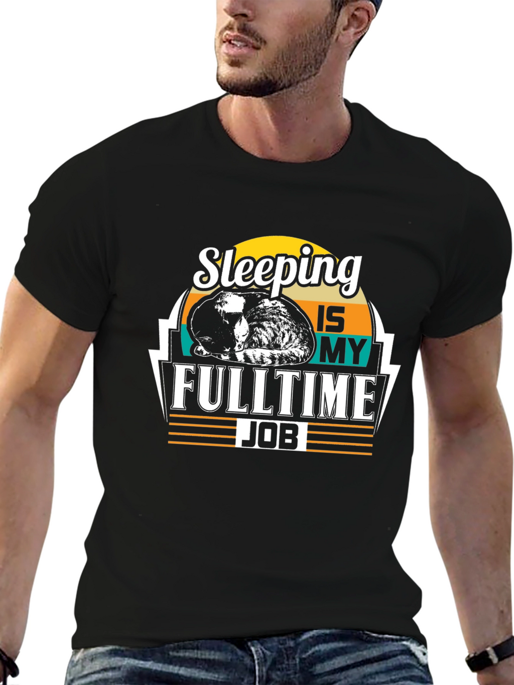 Sleeping is My Full Time Job - Black T-Shirt