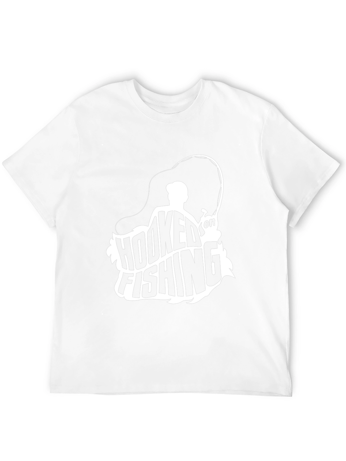 Hooked on Fishing Graphic Tee - Black Cotton
