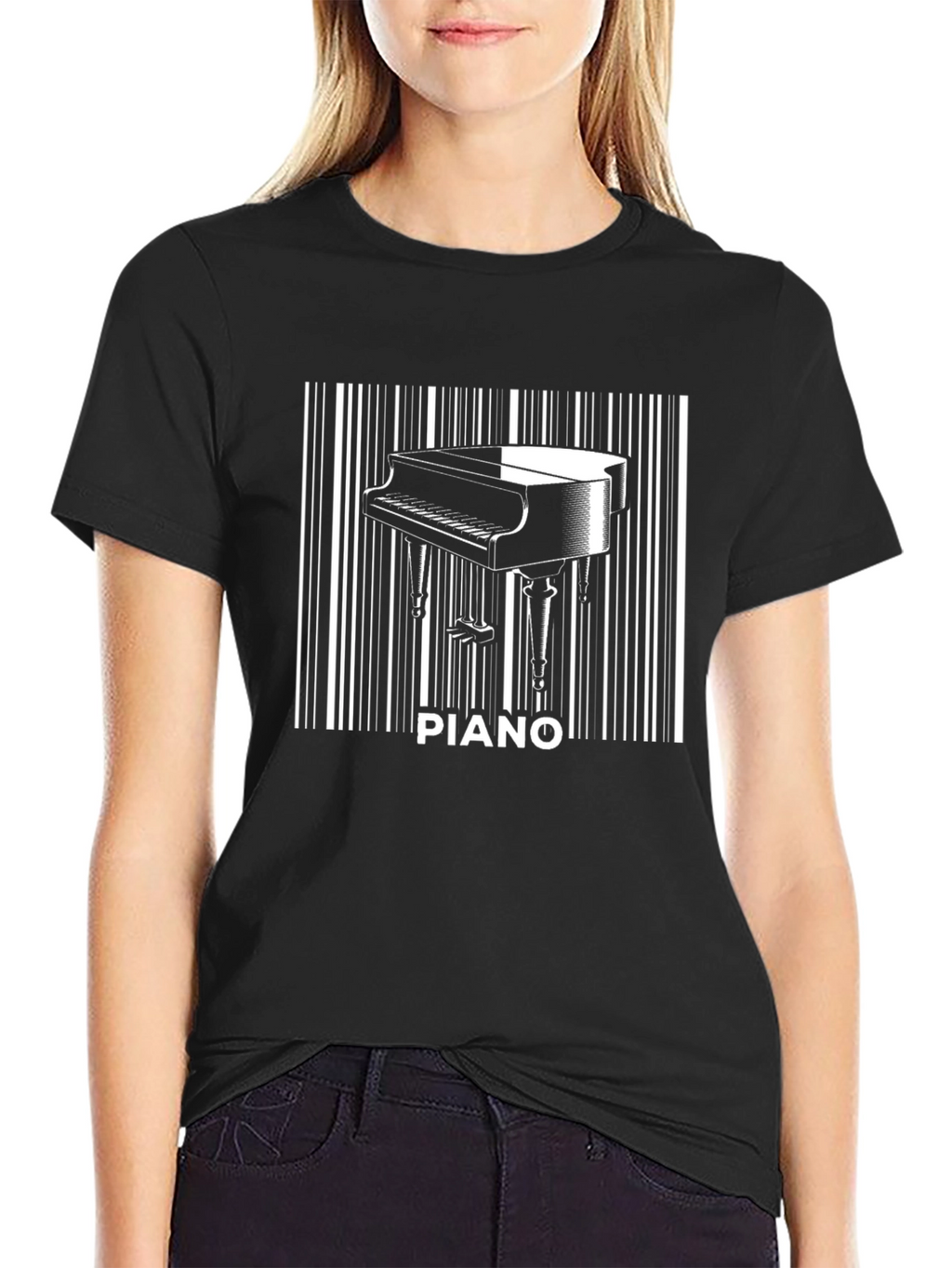 Piano Barcode T-Shirt - Music Lover Tee