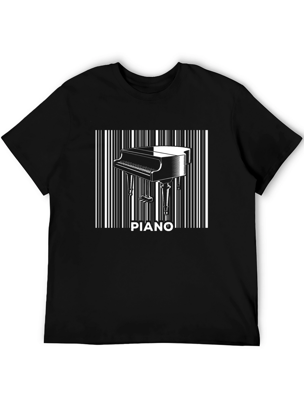 Piano Barcode T-Shirt - Music Lover Tee