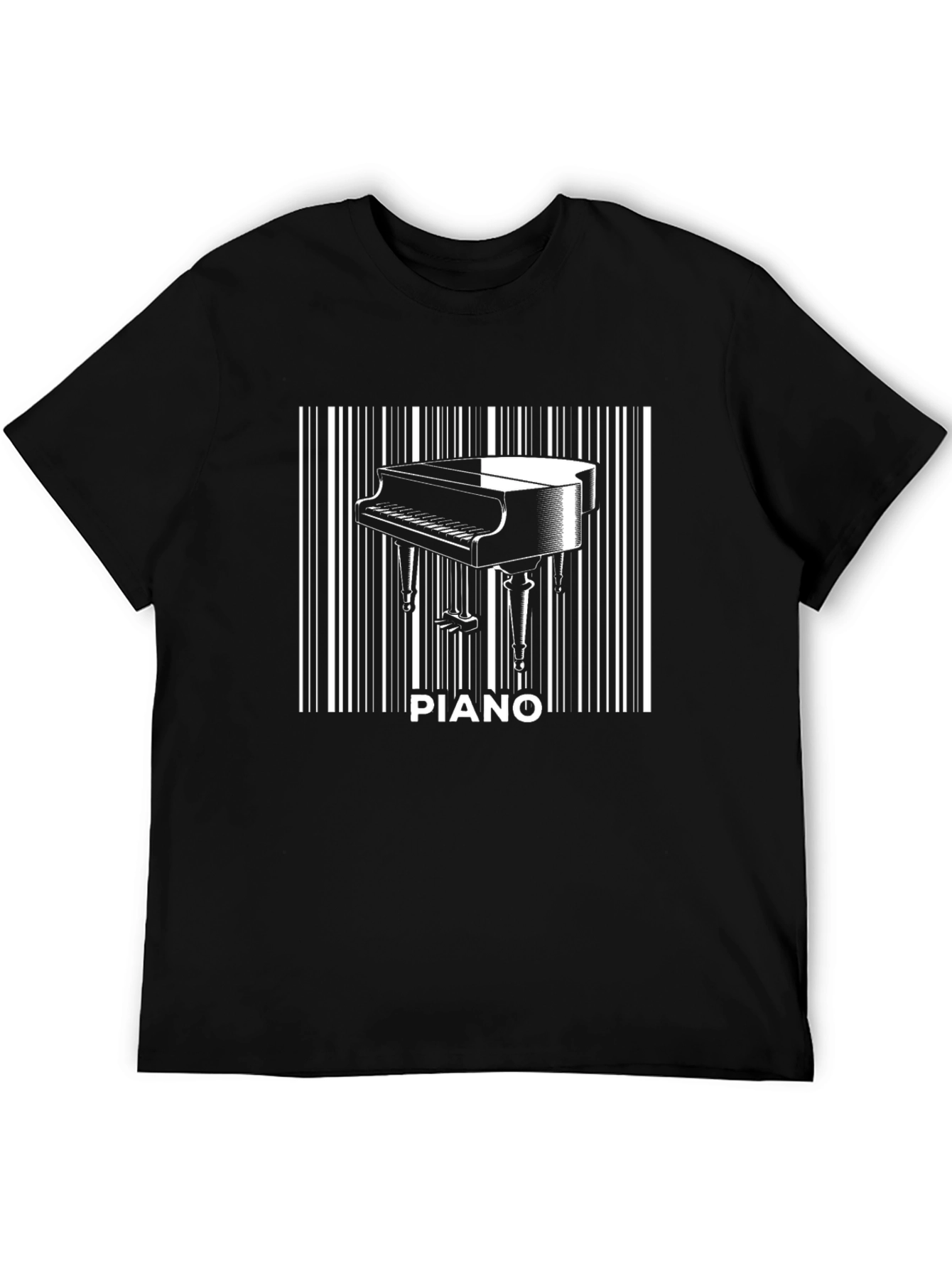 Piano Barcode T-Shirt - Music Lover Tee