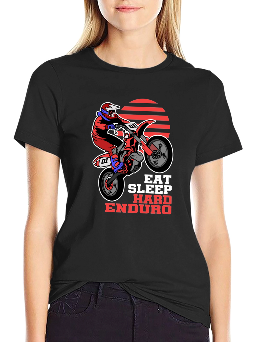 Eat Sleep Hard Enduro T-Shirt - Motorbike Design