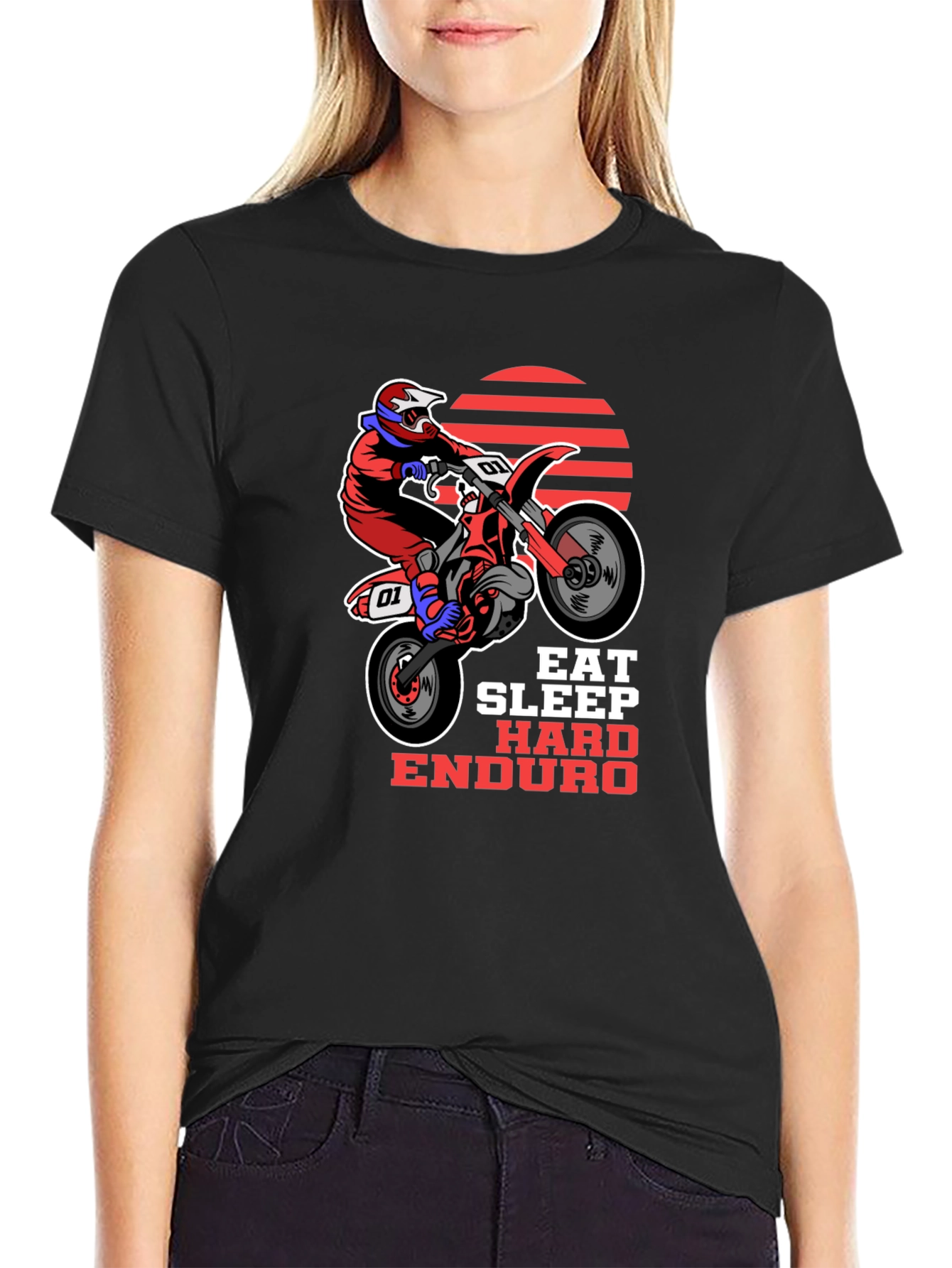 Eat Sleep Hard Enduro T-Shirt - Motorbike Design