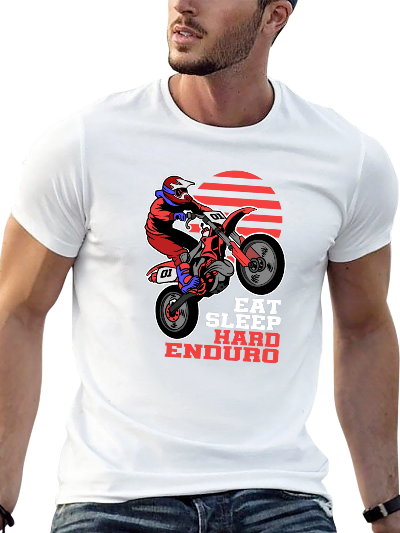 Eat Sleep Hard Enduro T-Shirt - Motorbike Design