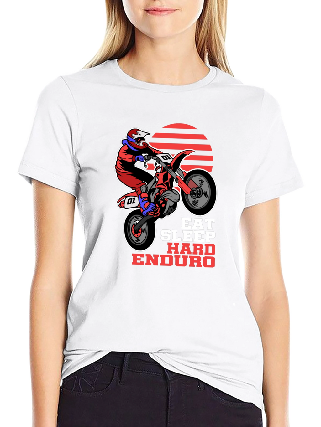 Eat Sleep Hard Enduro T-Shirt - Motorbike Design