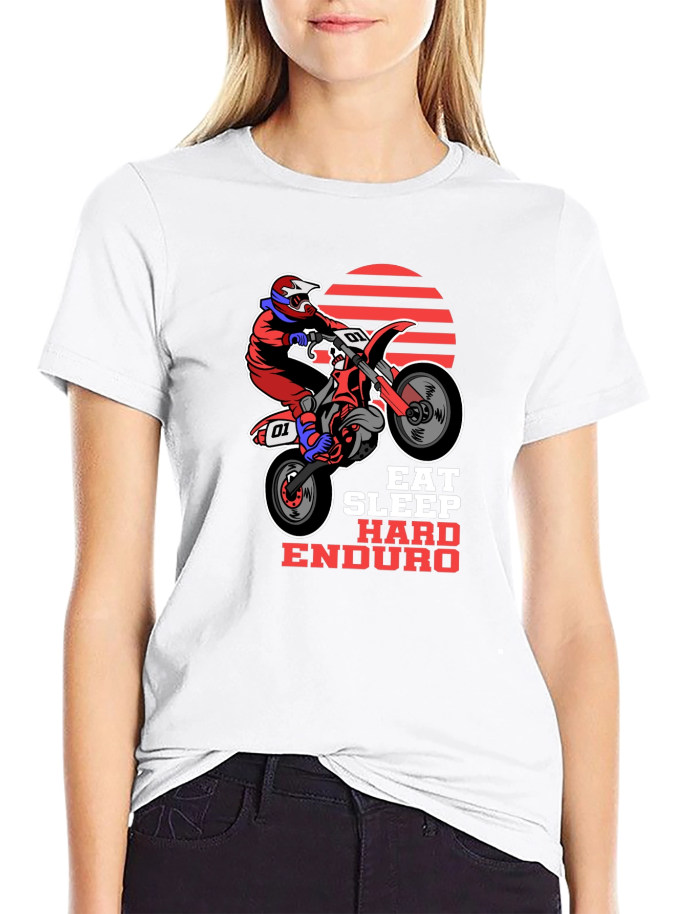 Eat Sleep Hard Enduro T-Shirt - Motorbike Design