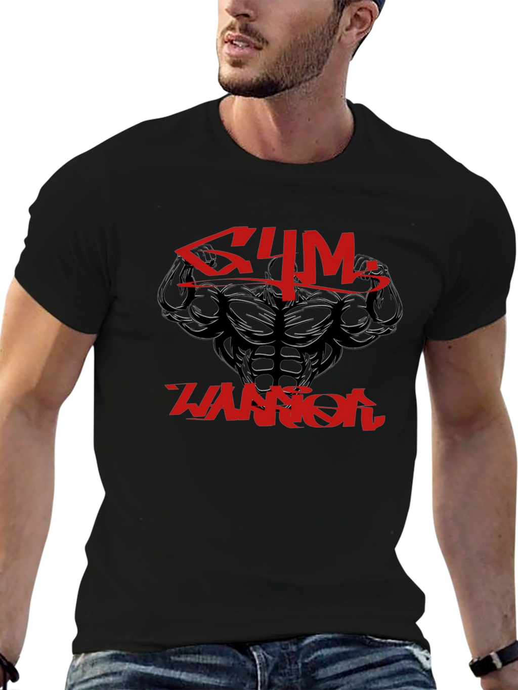 Gym Warrior Graphic T-Shirt - Black
