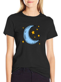 Moon and Stars Graphic Tee - Black