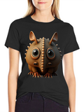 Cute Armadillo Cartoon Black T-Shirt