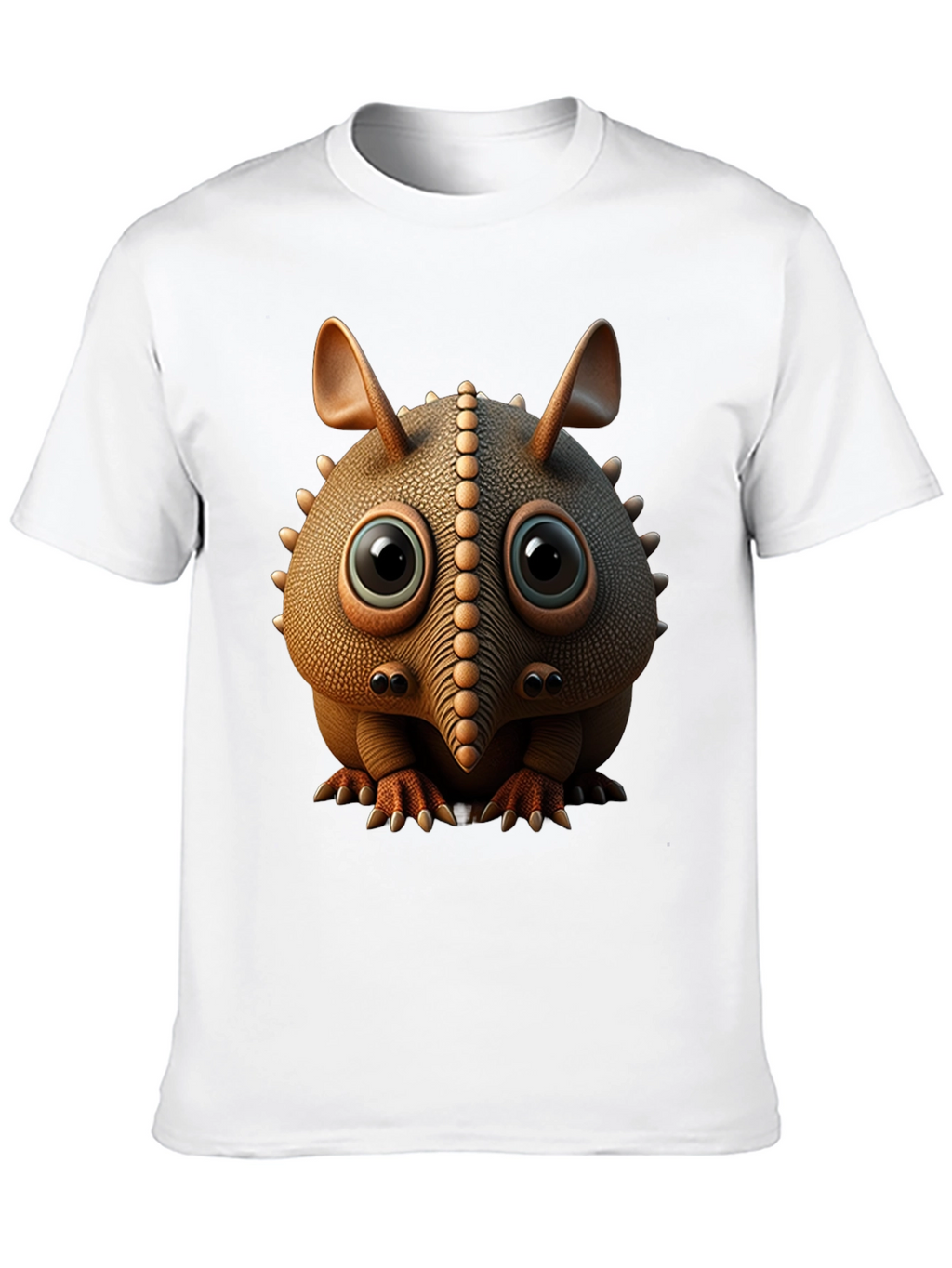 Cute Armadillo Cartoon Black T-Shirt