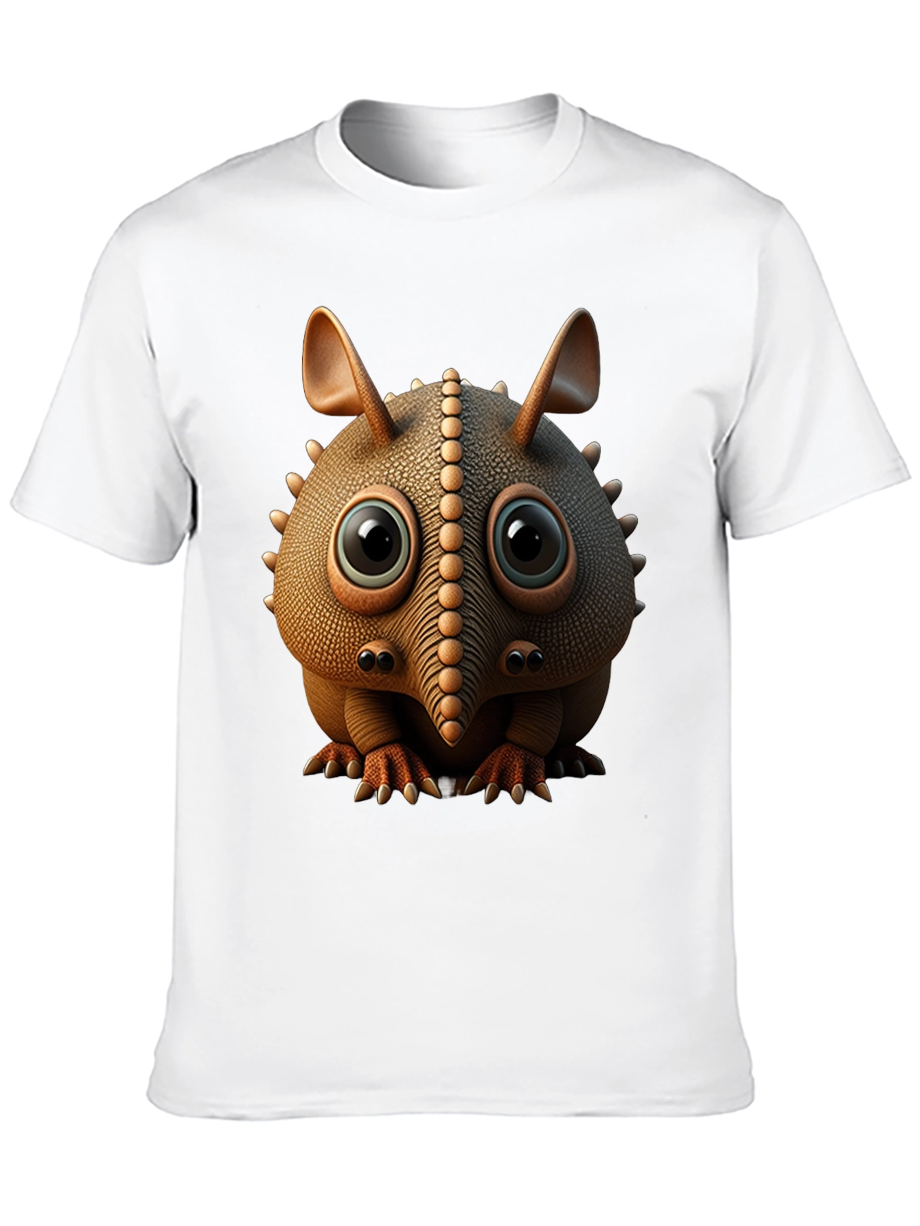 Cute Armadillo Cartoon Black T-Shirt
