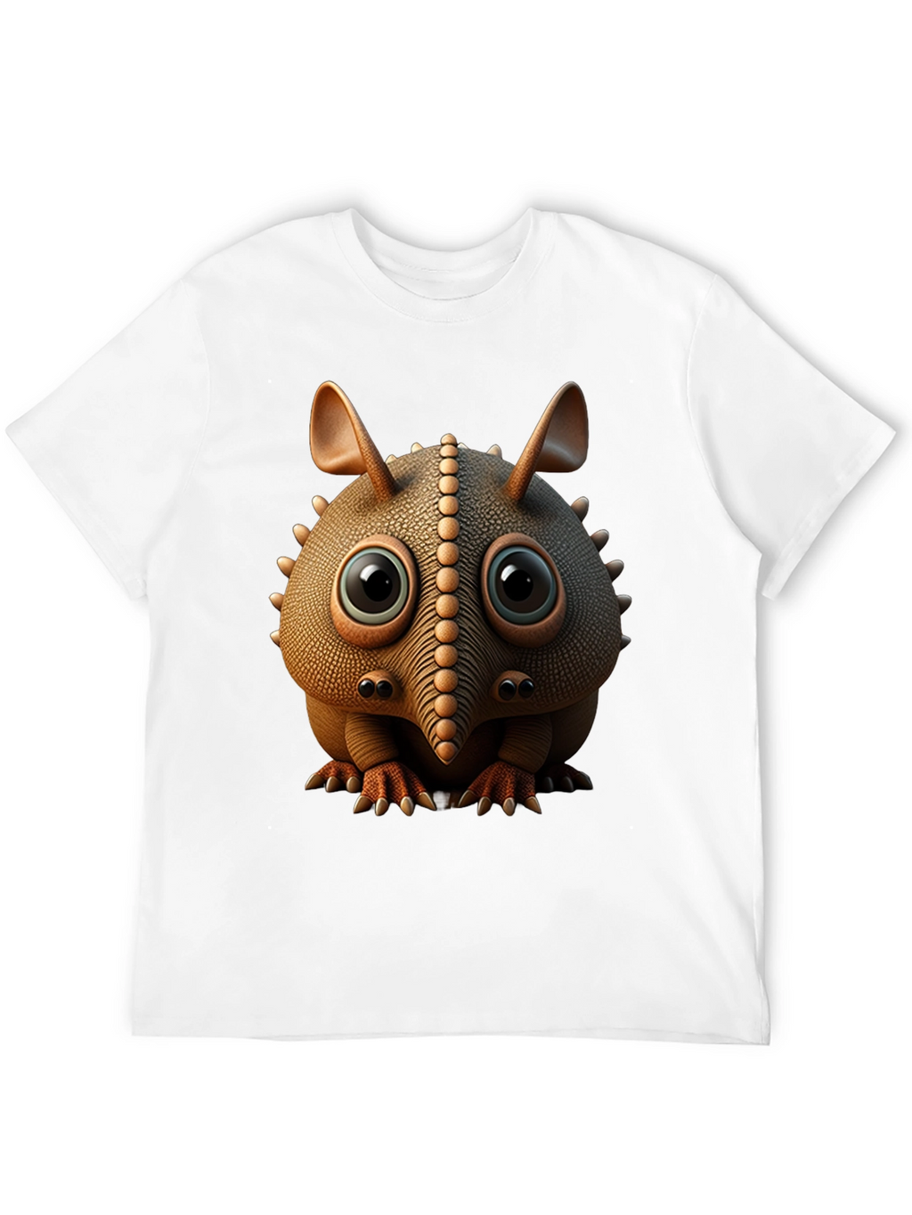 Cute Armadillo Cartoon Black T-Shirt