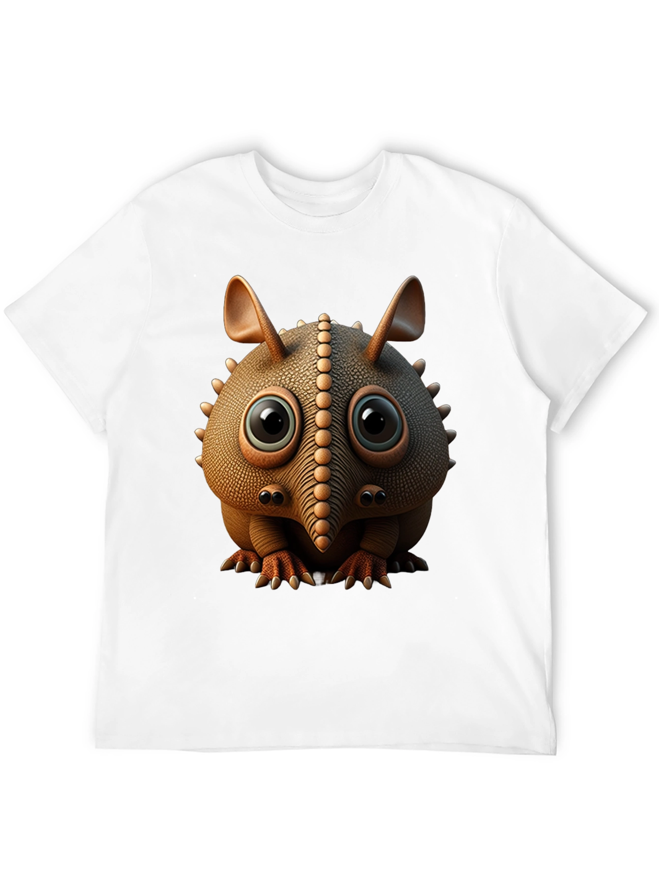 Cute Armadillo Cartoon Black T-Shirt