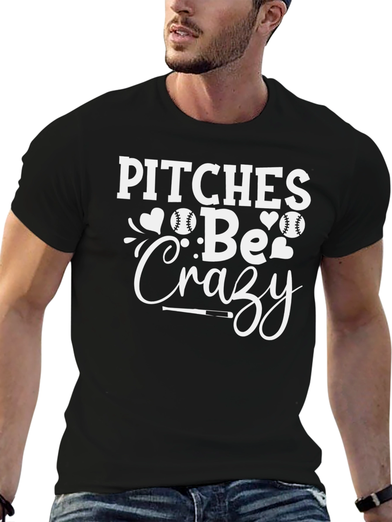 Pitches Be Crazy Graphic T-Shirt - Baseball Fan Apparel