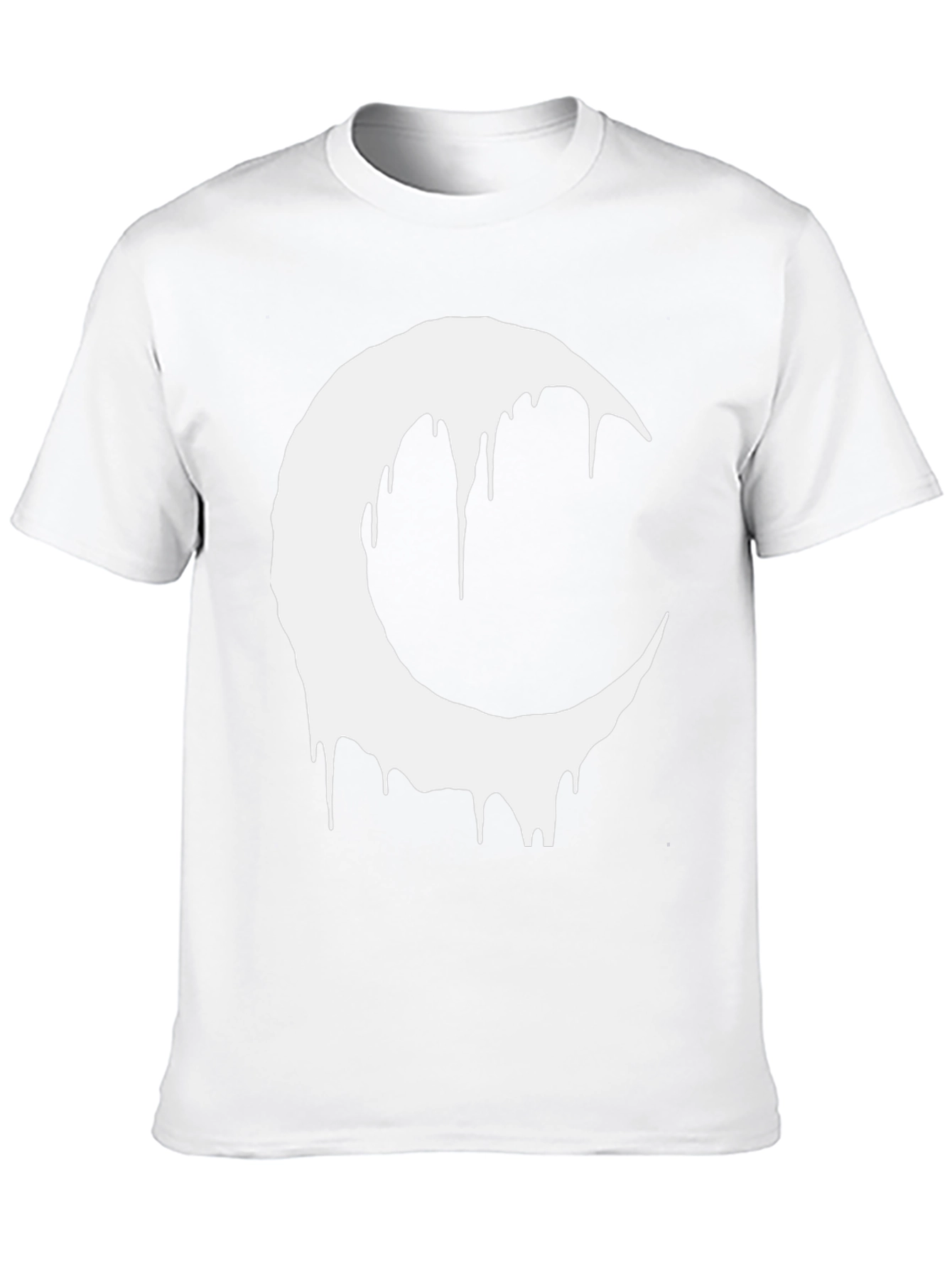 Black T-Shirt with Dripping Crescent Moon Design