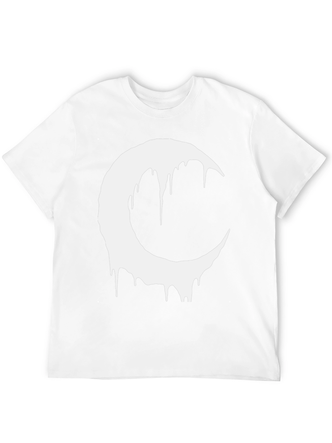 Black T-Shirt with Dripping Crescent Moon Design