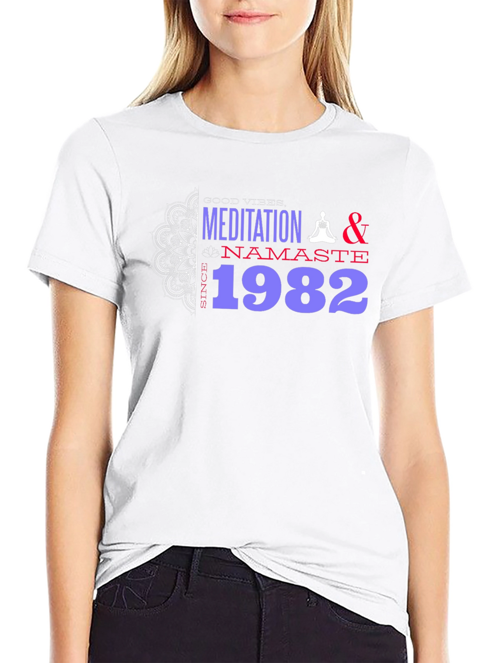 Meditation & Namaste Since 1982 Black T-Shirt