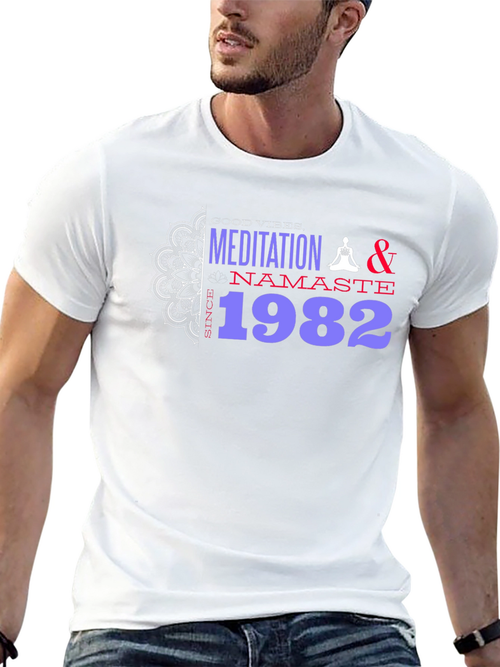 Meditation & Namaste Since 1982 Black T-Shirt