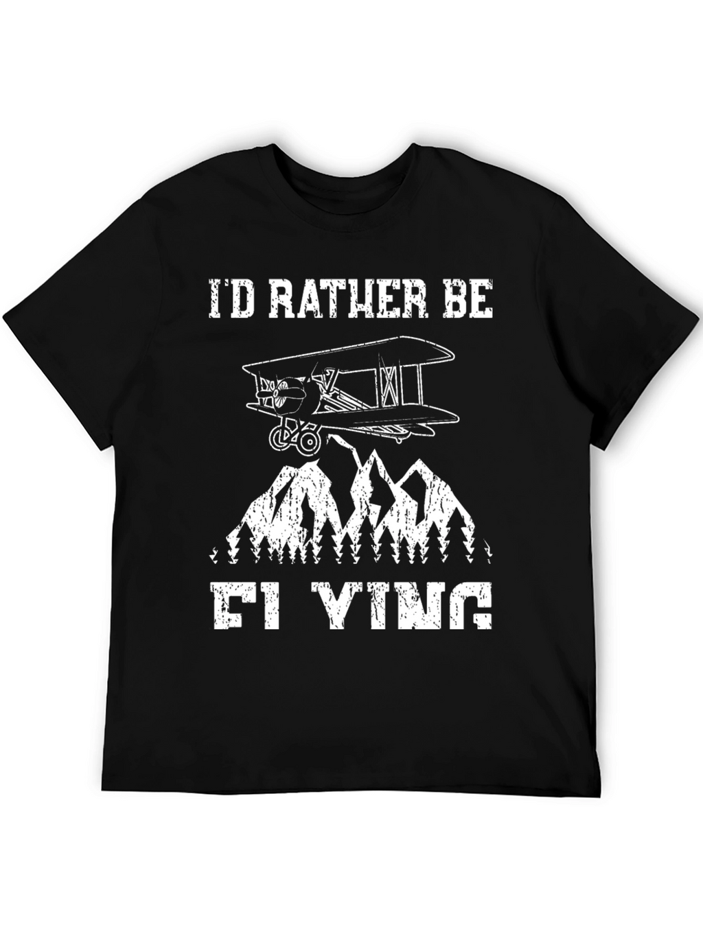 Id Rather Be Flying T-Shirt - Aviation Biplane Design