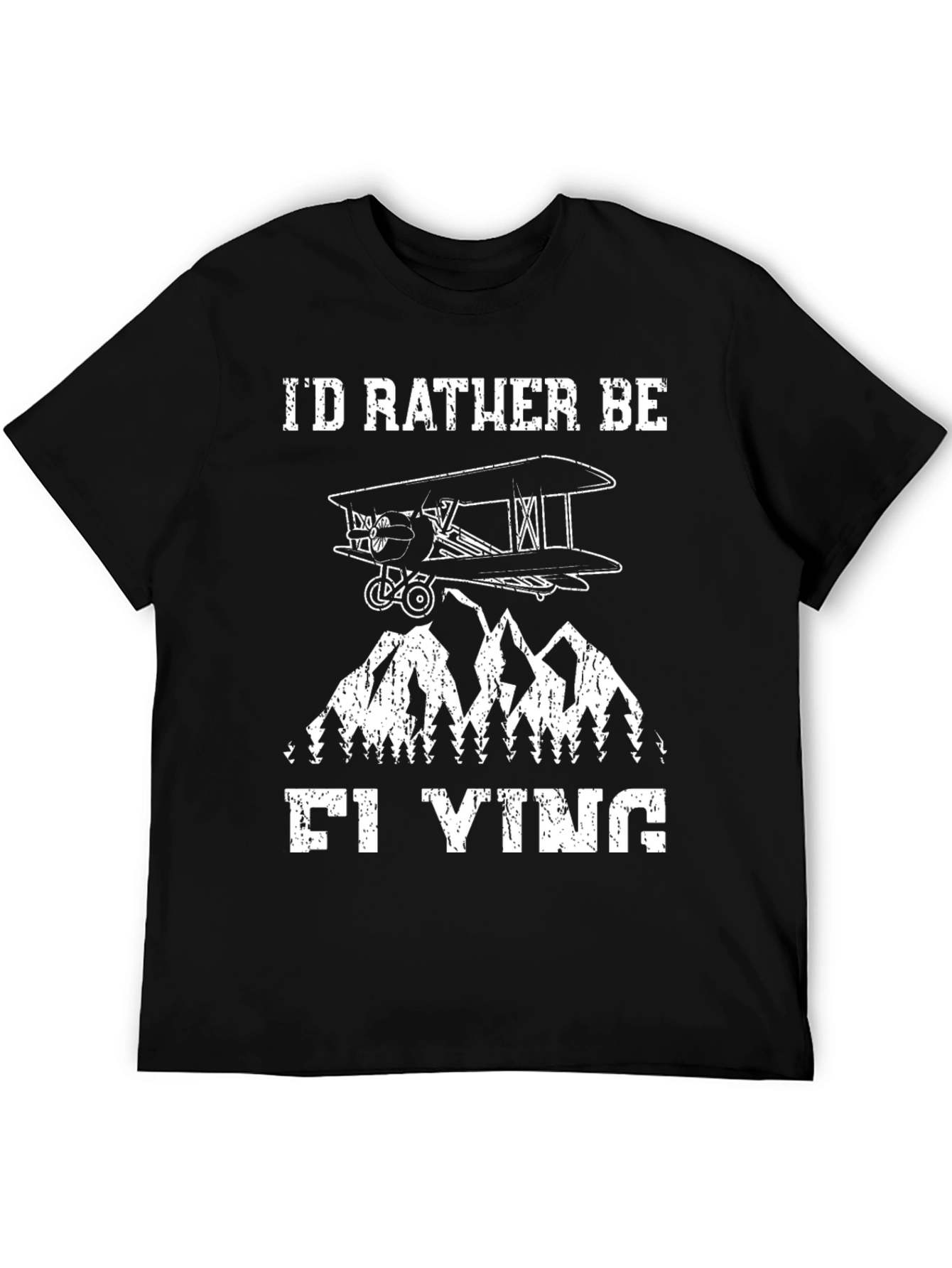 Id Rather Be Flying T-Shirt - Aviation Biplane Design