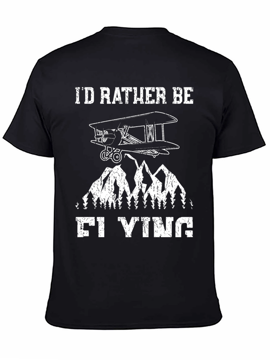 Id Rather Be Flying T-Shirt - Aviation Biplane Design