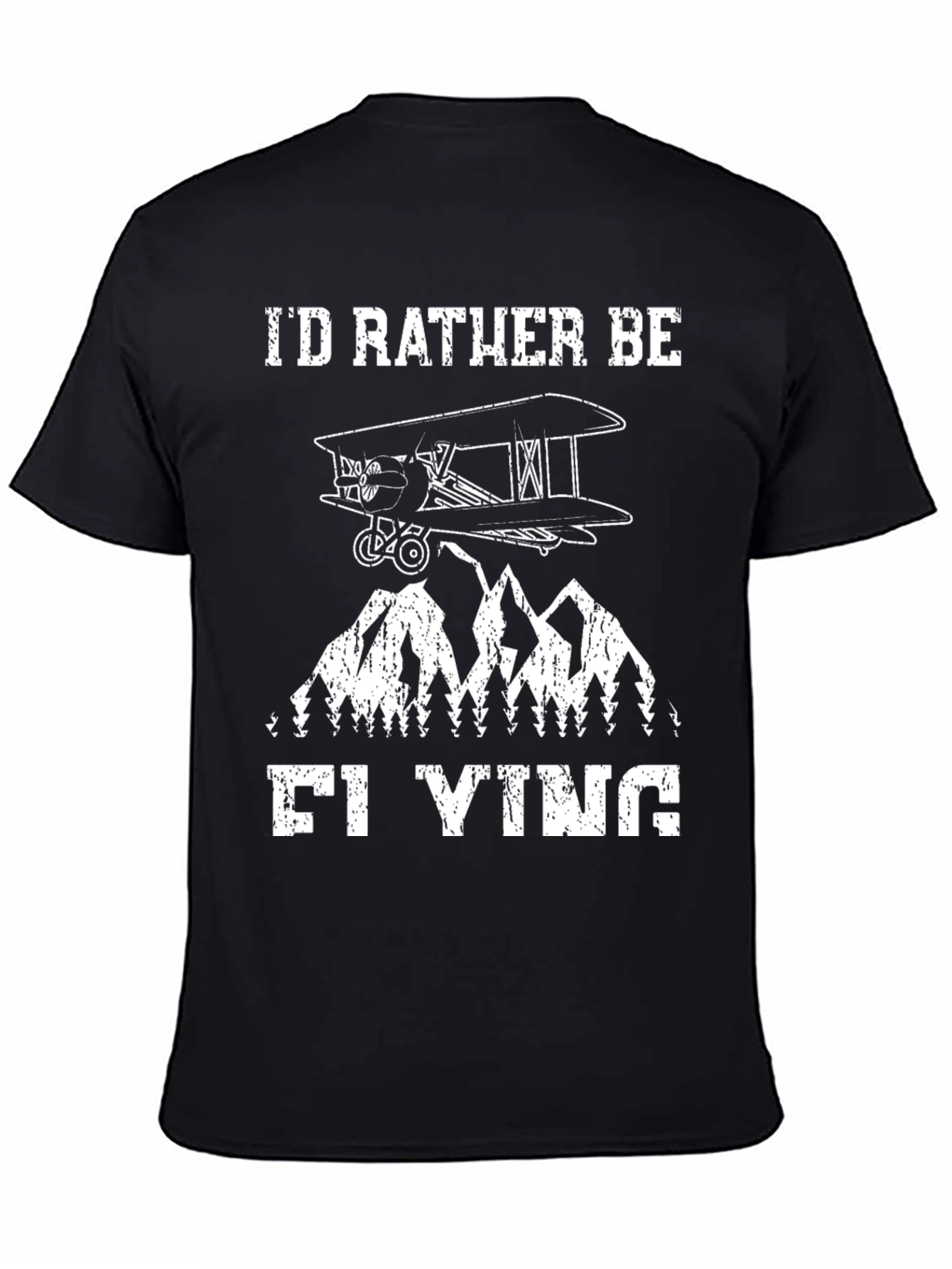 Id Rather Be Flying T-Shirt - Aviation Biplane Design