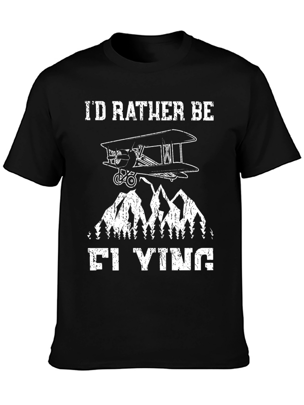 Id Rather Be Flying T-Shirt - Aviation Biplane Design