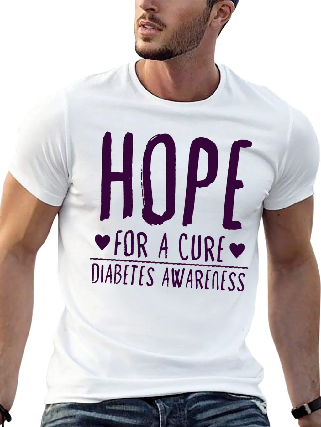 Hope for a Cure Diabetes Awareness Graphic Tee
