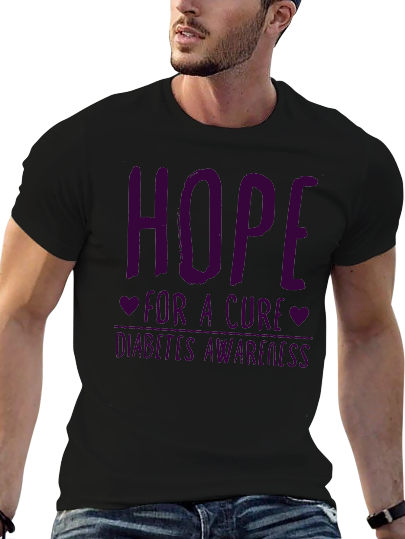 Hope for a Cure Diabetes Awareness Graphic Tee