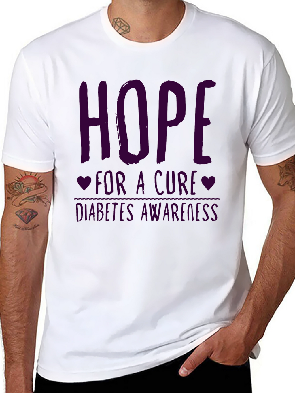 Hope for a Cure Diabetes Awareness Graphic Tee