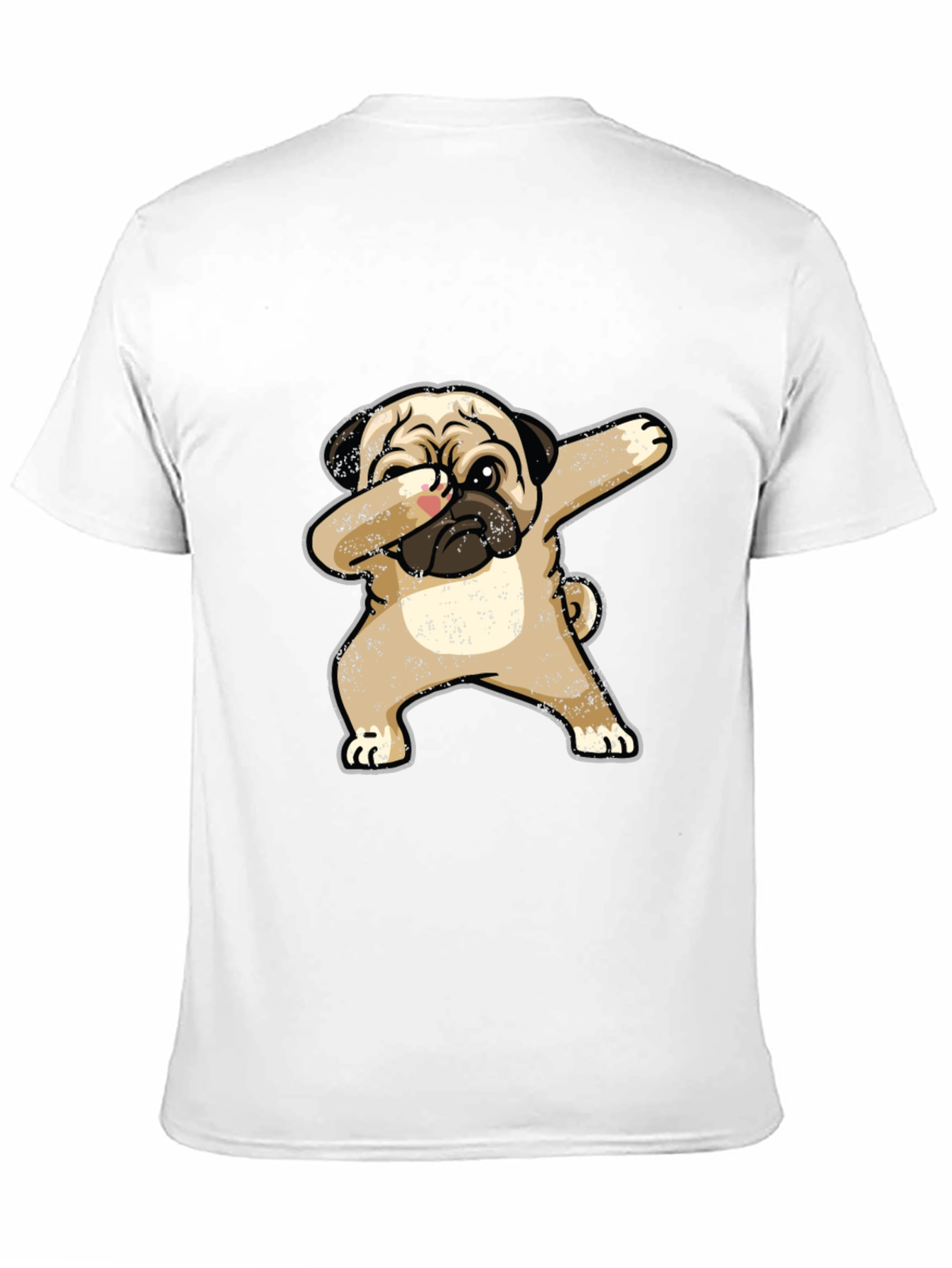 Dabbing Pug Graphic Tee - Black Cotton T-Shirt