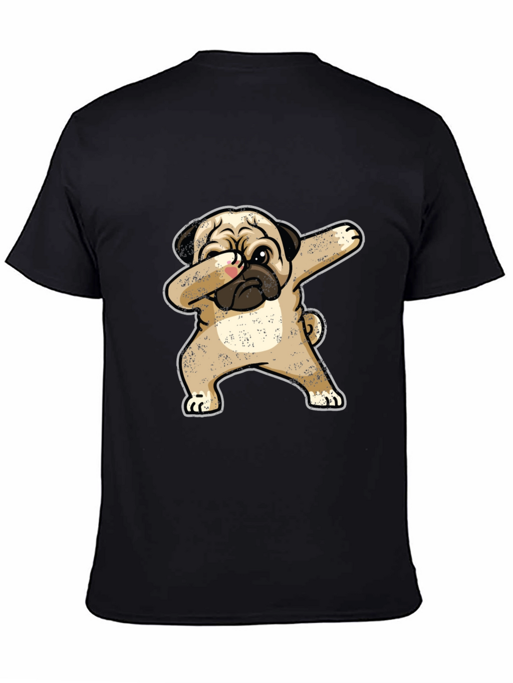 Dabbing Pug Graphic Tee - Black Cotton T-Shirt