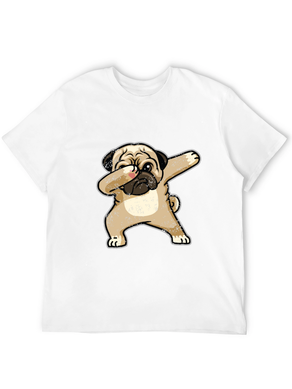 Dabbing Pug Graphic Tee - Black Cotton T-Shirt