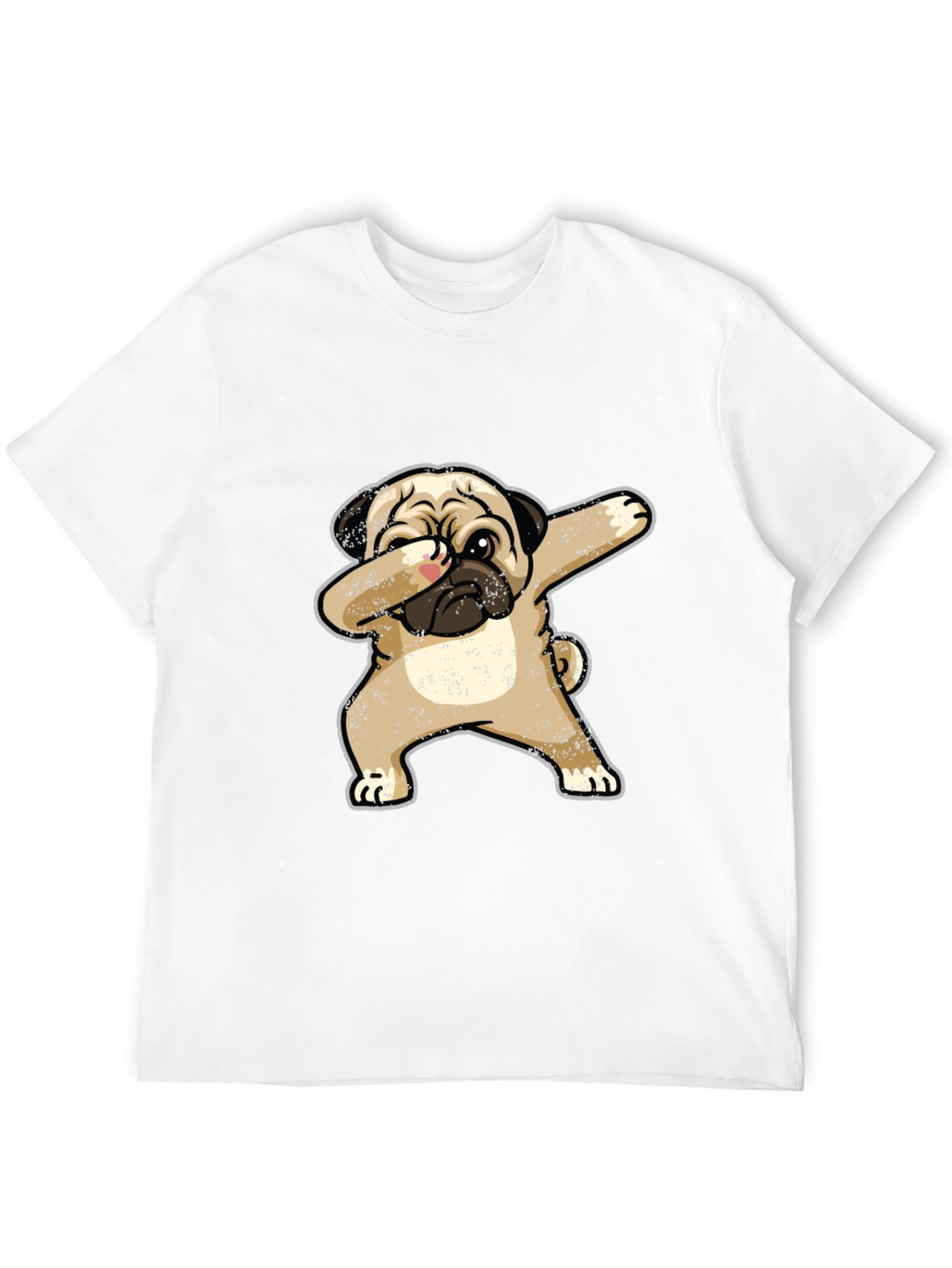 Dabbing Pug Graphic Tee - Black Cotton T-Shirt