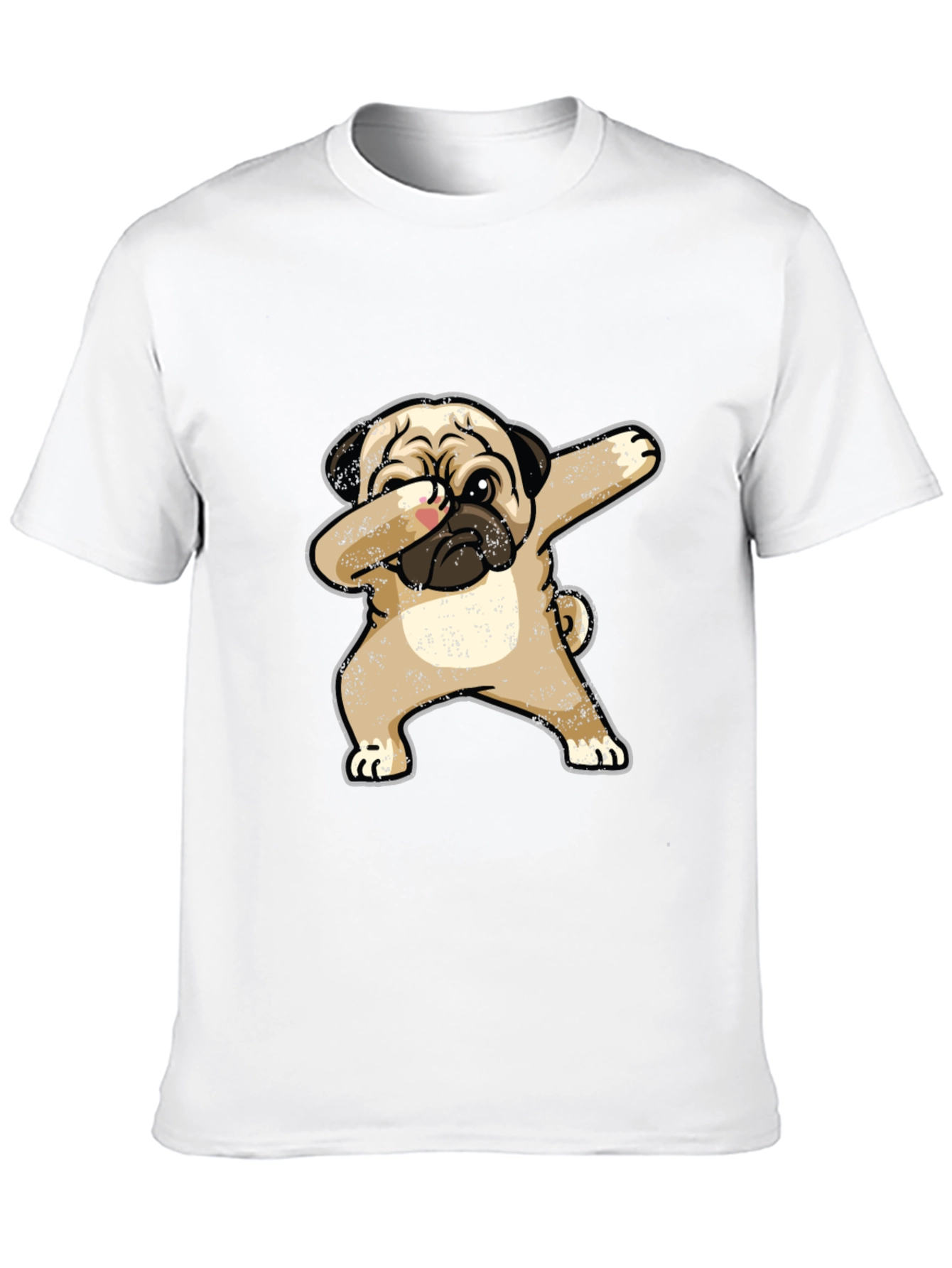 Dabbing Pug Graphic Tee - Black Cotton T-Shirt