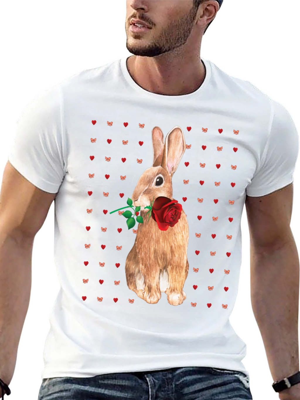 Rabbit With Rose T-Shirt