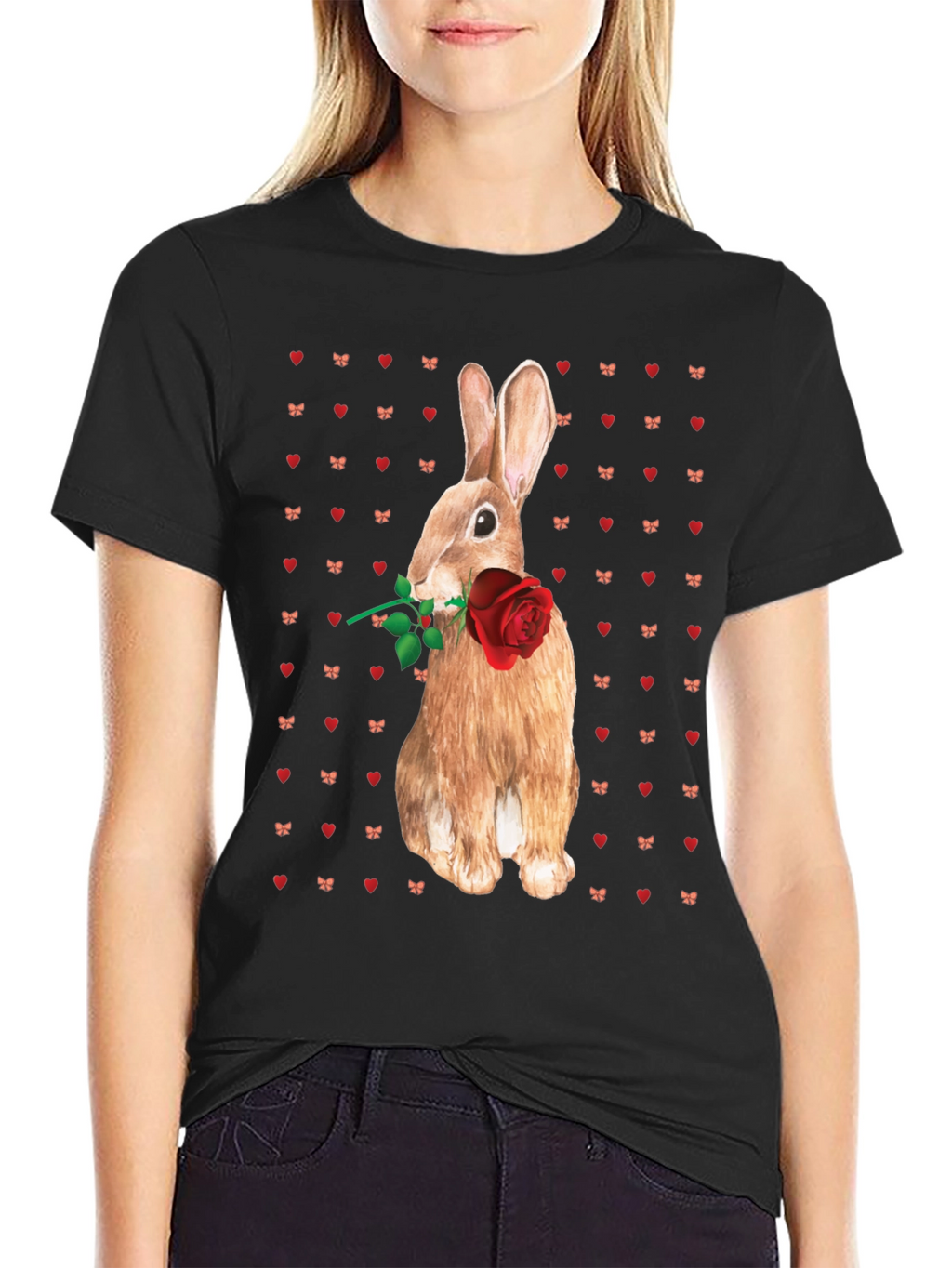 Rabbit With Rose T-Shirt