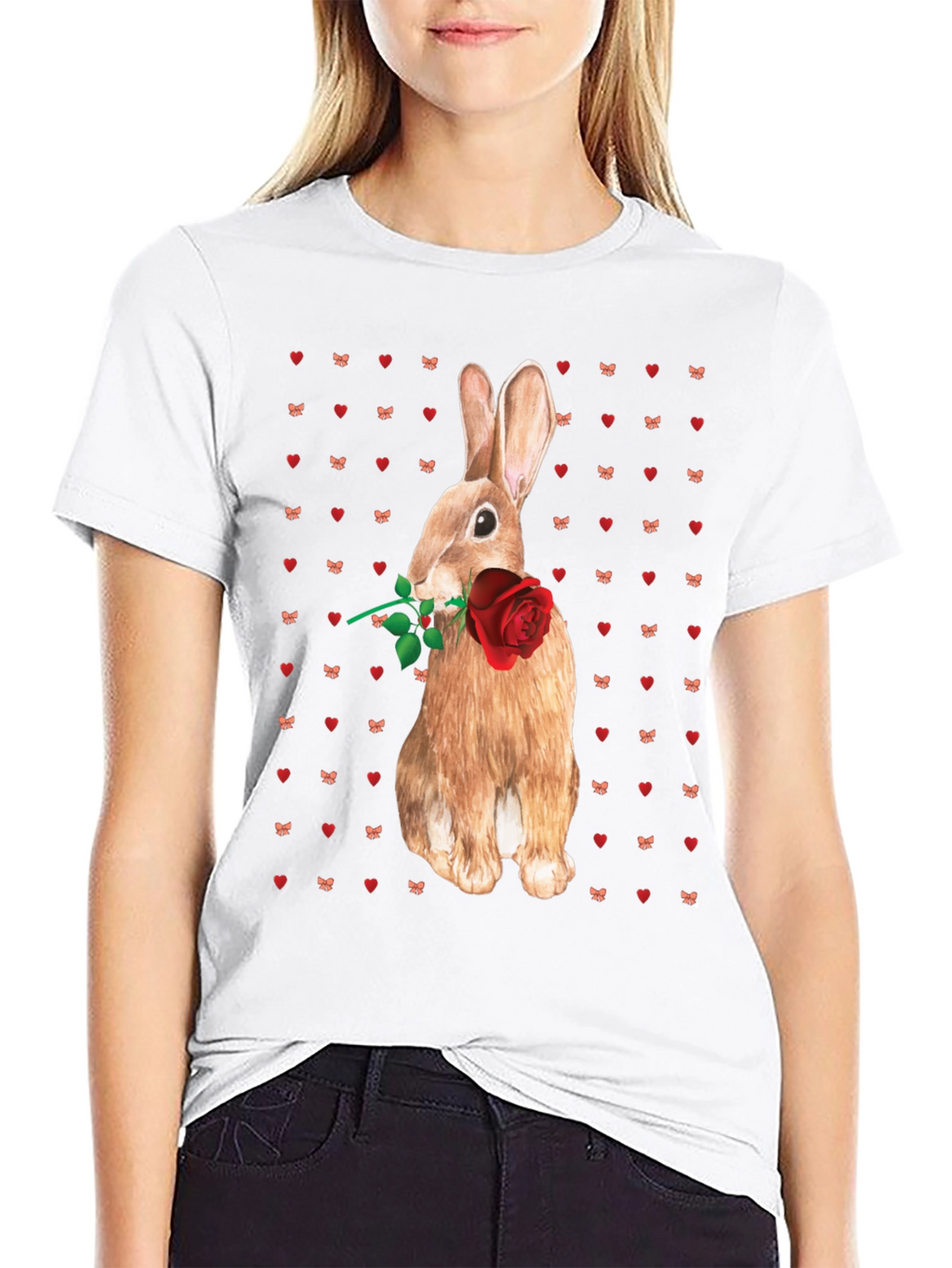 Rabbit With Rose T-Shirt