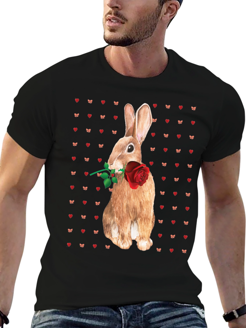 Rabbit With Rose T-Shirt