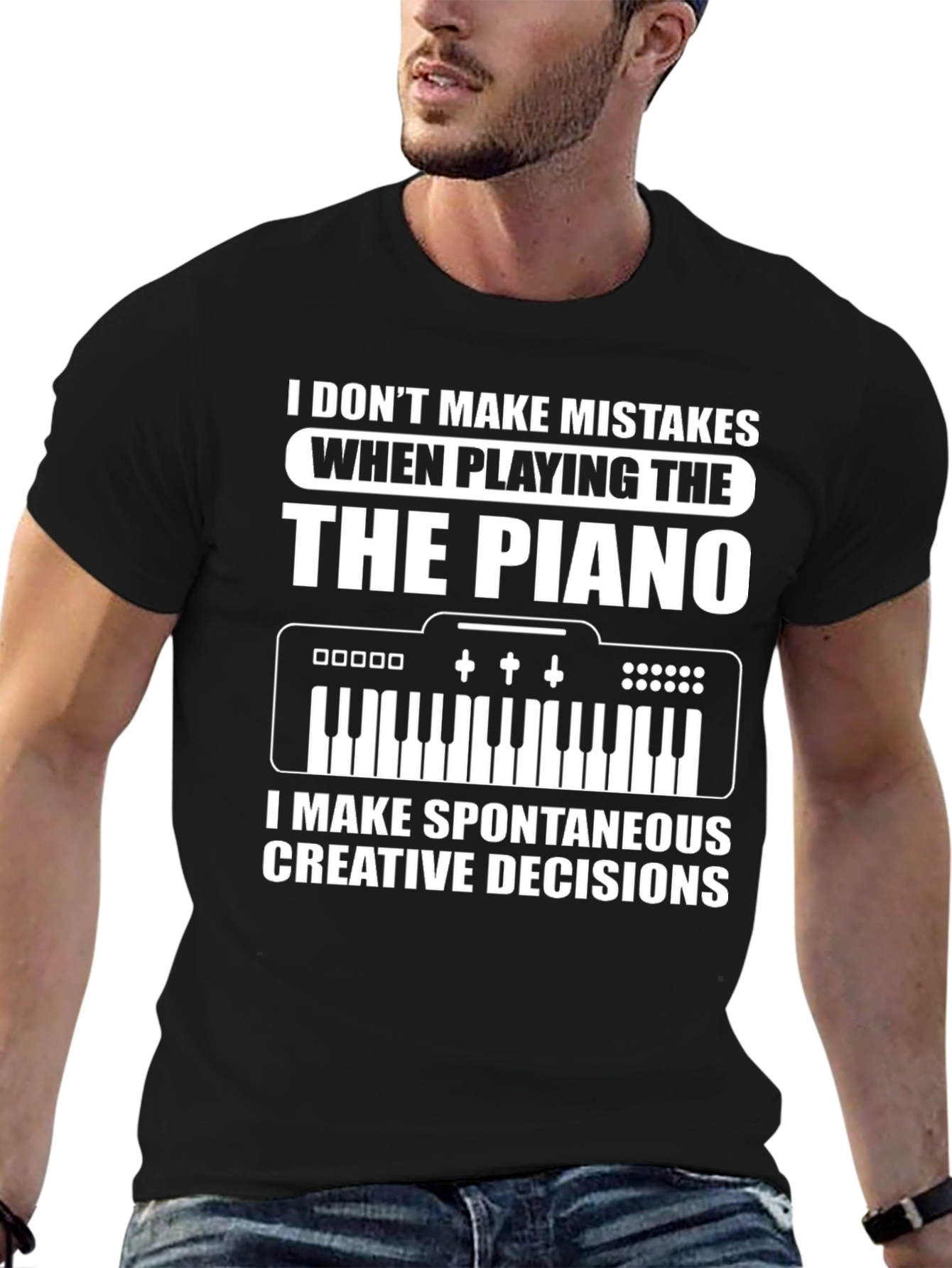 Piano Player Black Graphic Tee