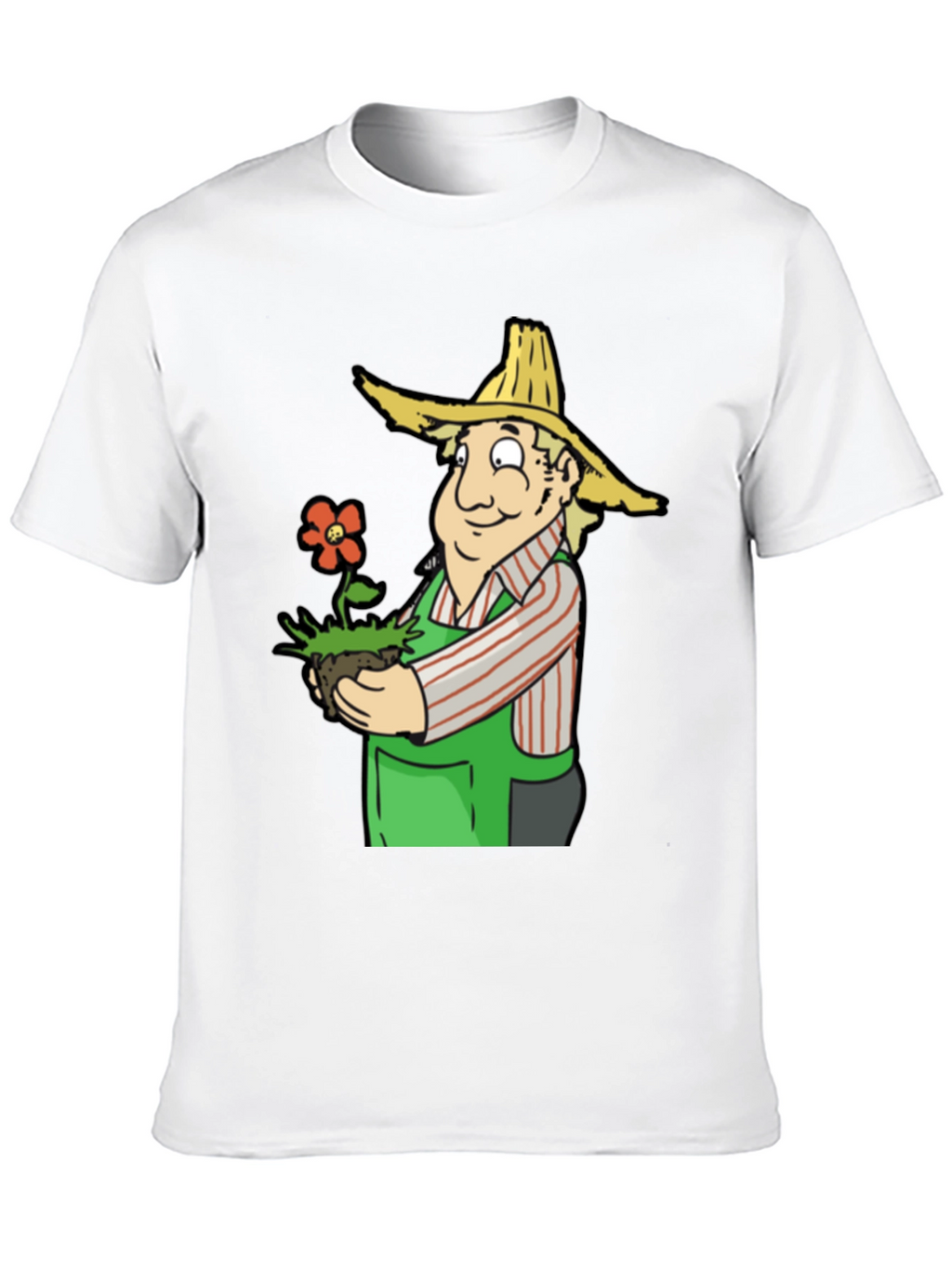 Gardener Cartoon T-Shirt - Black Cotton Tee