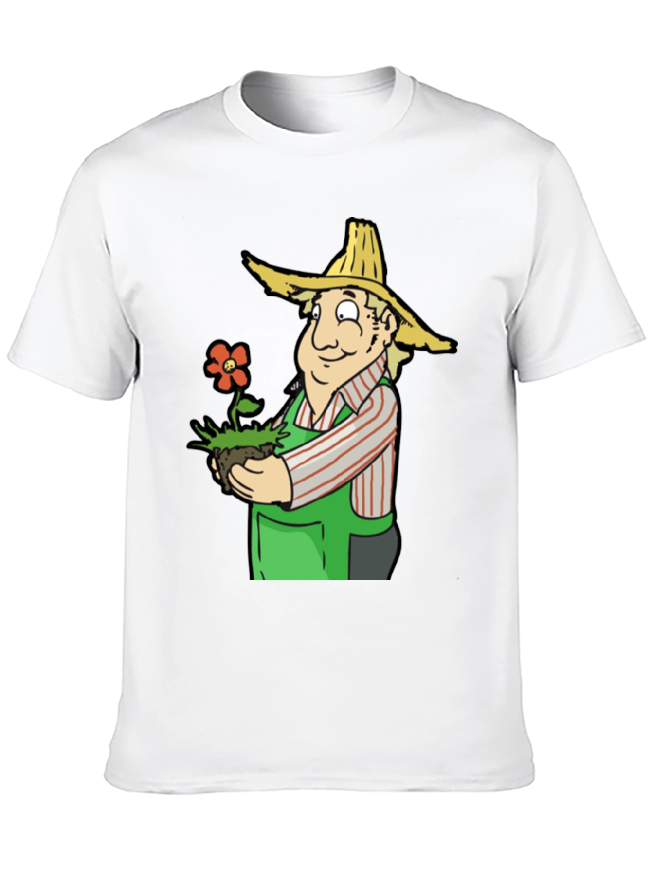 Gardener Cartoon T-Shirt - Black Cotton Tee