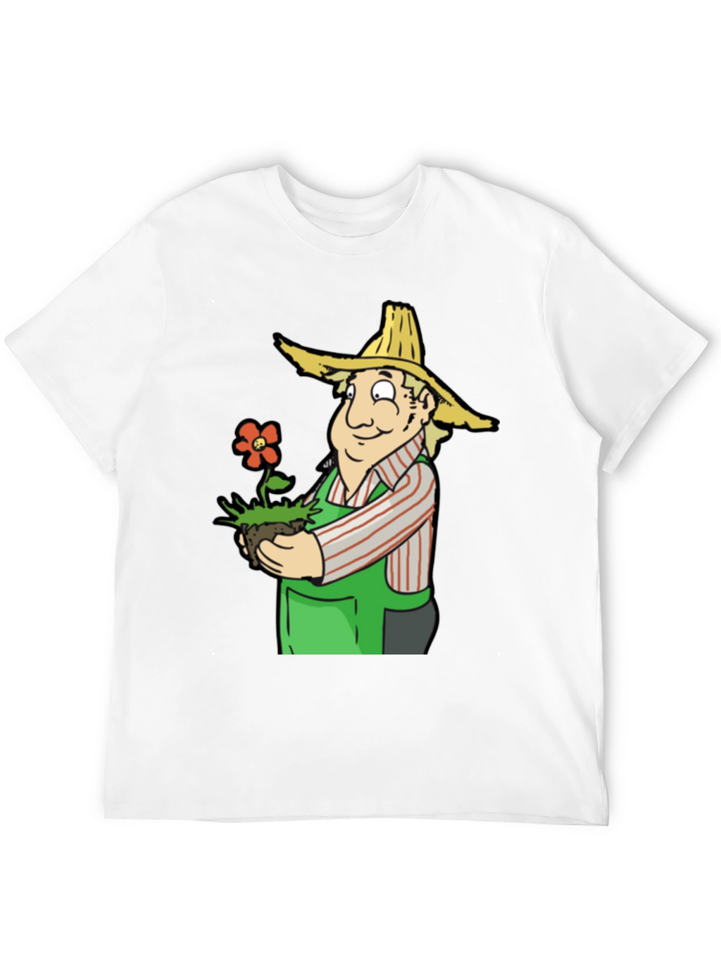 Gardener Cartoon T-Shirt - Black Cotton Tee