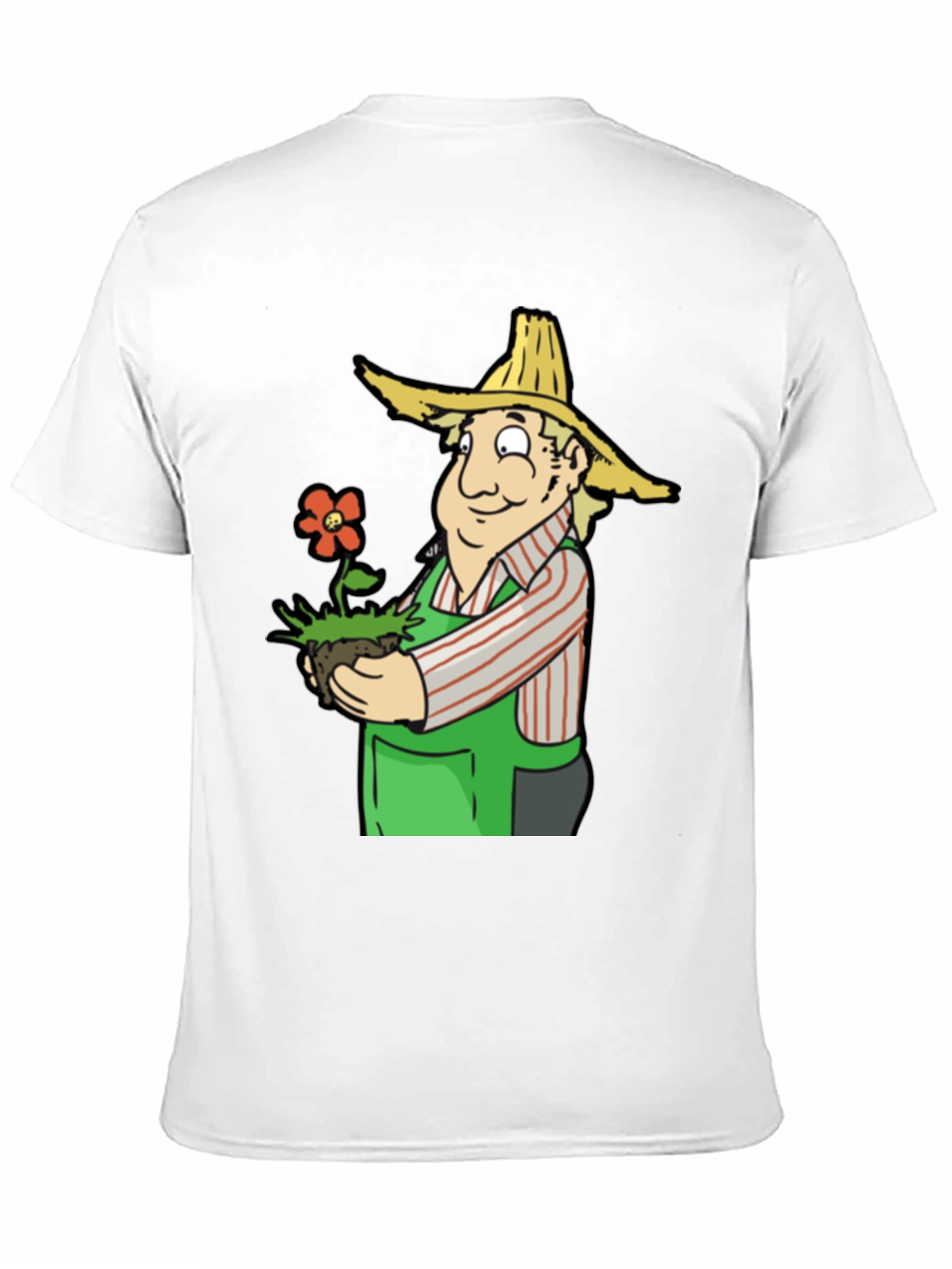 Gardener Cartoon T-Shirt - Black Cotton Tee