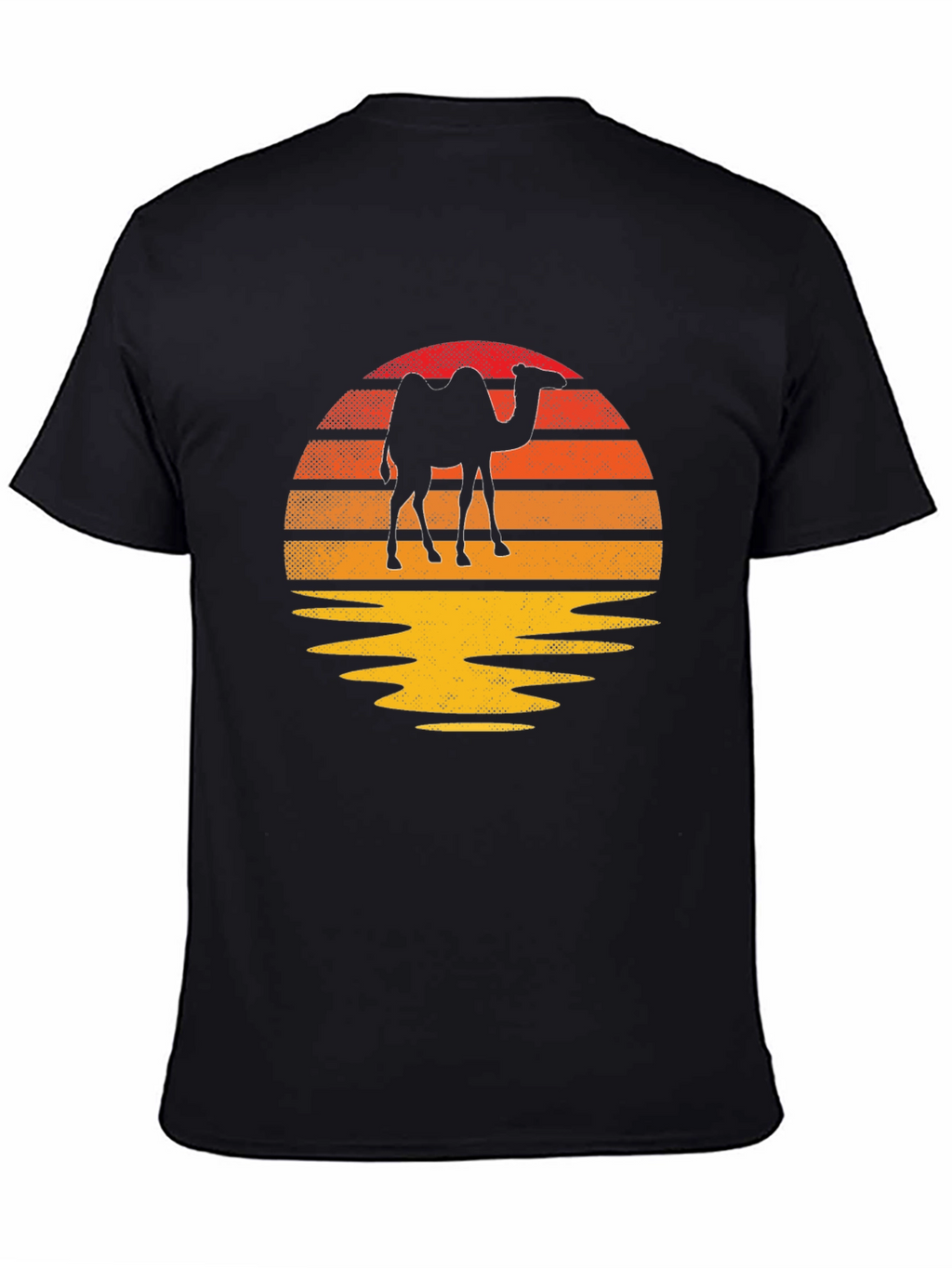 Camel Silhouette Sunset T-Shirt - Retro Style