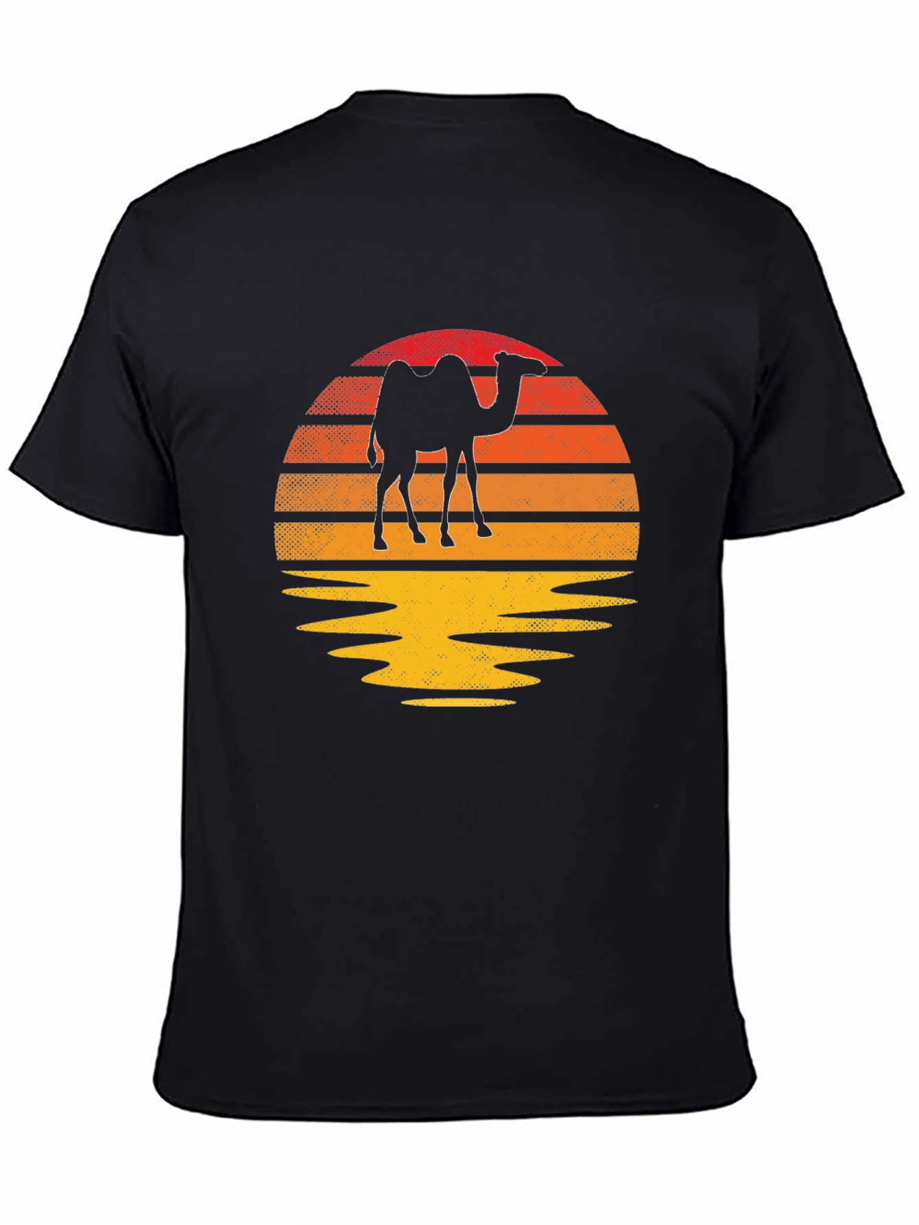 Camel Silhouette Sunset T-Shirt - Retro Style