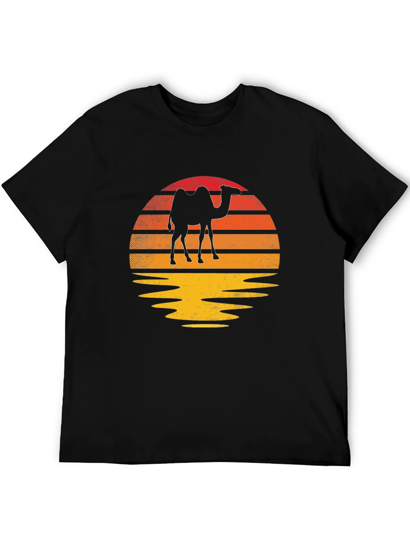 Camel Silhouette Sunset T-Shirt - Retro Style