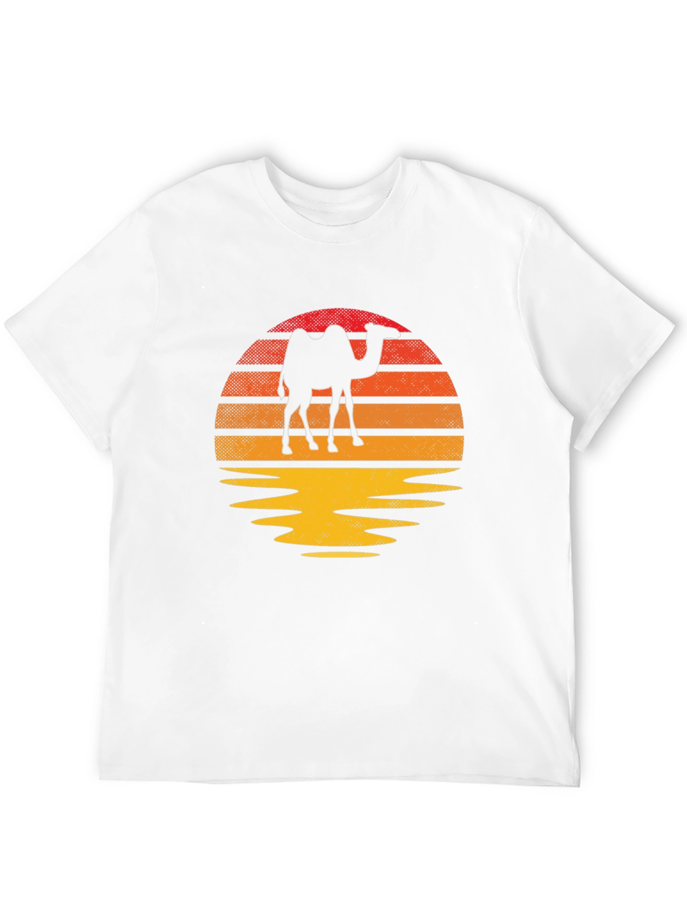 Camel Silhouette Sunset T-Shirt - Retro Style