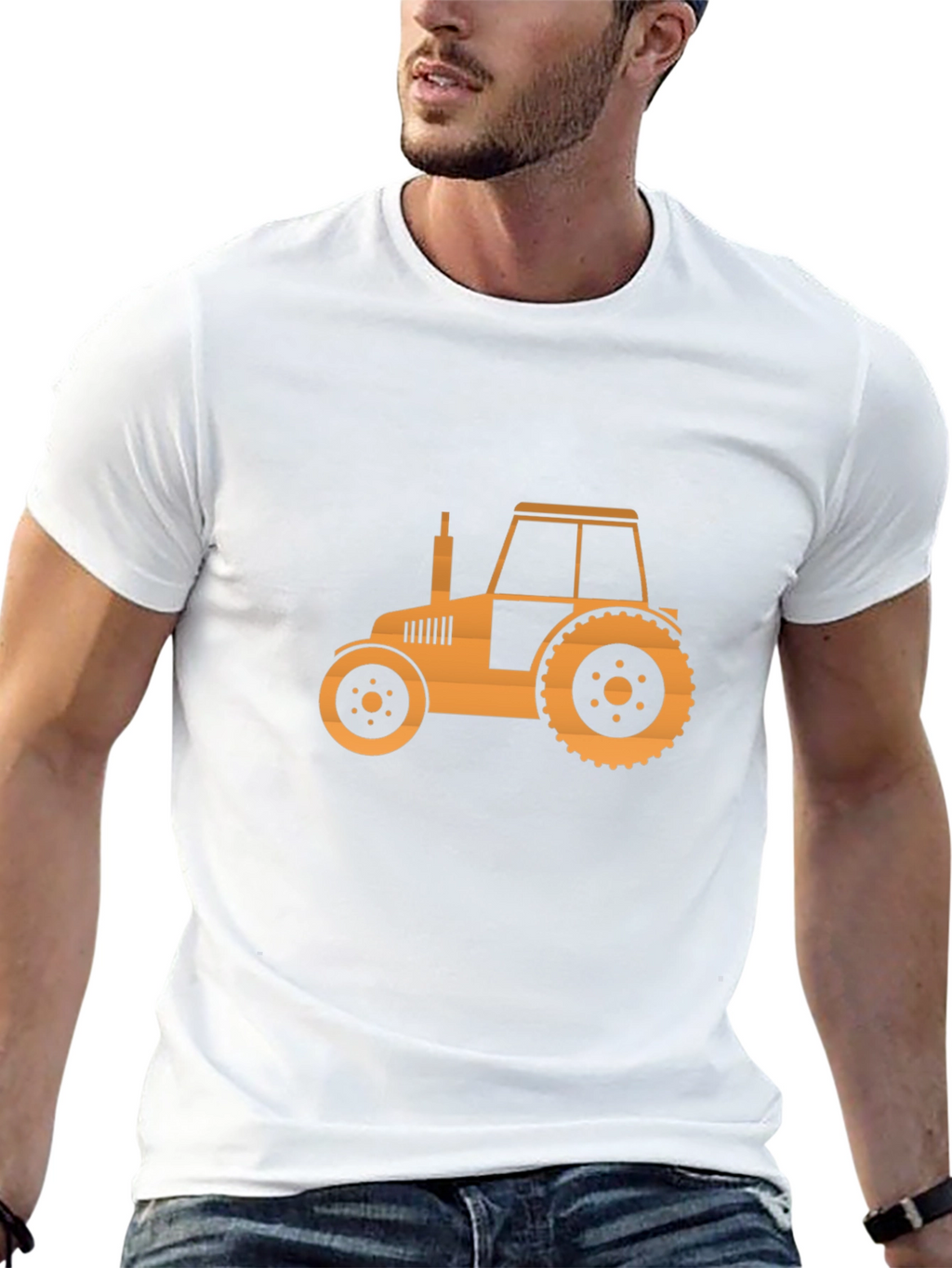 Tractor Graphic Tee - Mens Black Cotton T-Shirt