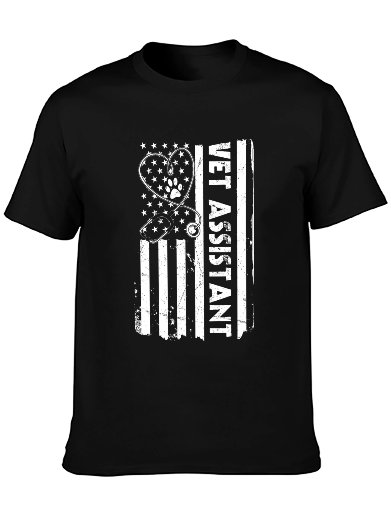 Vet Assistant USA Flag Graphic T-Shirt